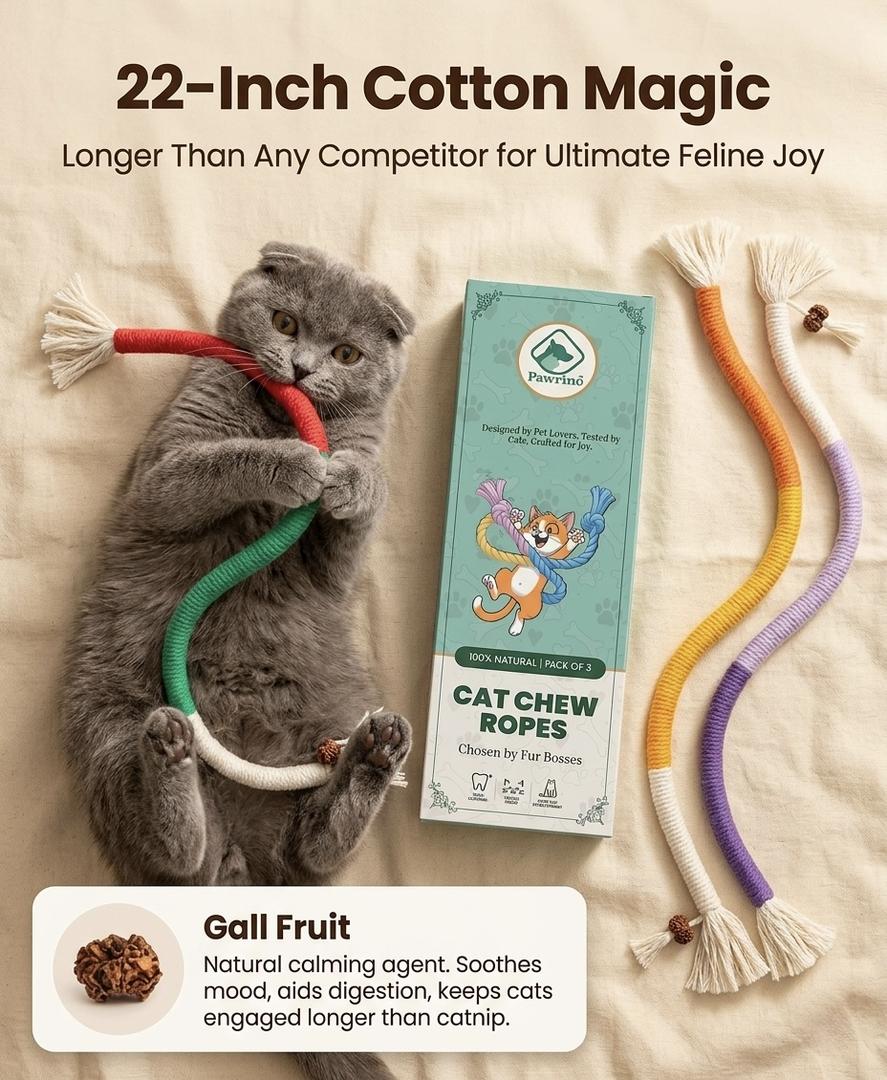 Pawrino Cat Chew Ropes 3-Pack