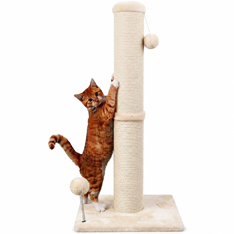 Pawrino Tall Cat Scratching Post — Sisal Scratching Post for Indoor Cats, Stable Base, Full Coverage
